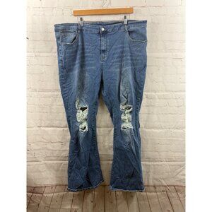 YKK Jeans Womens Size 26 Blue Wide Bootcut Casual Western Streetwear Stretchy